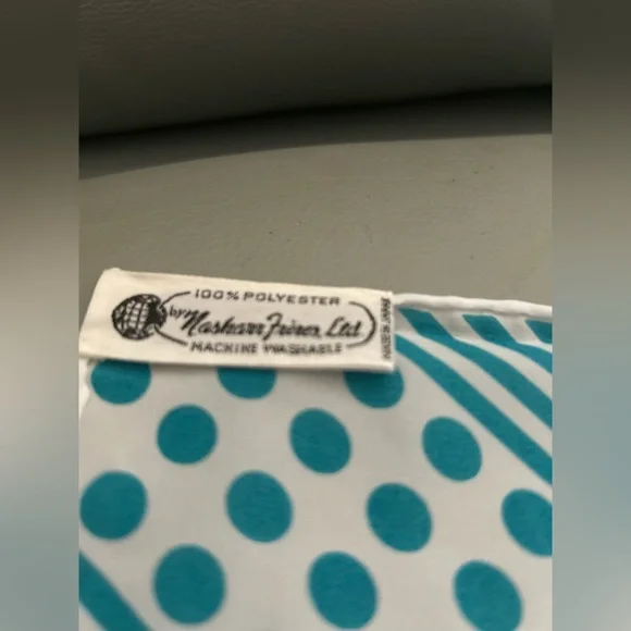 Teal Polka Dot and Stripe Scarf - Picture 2 of 5